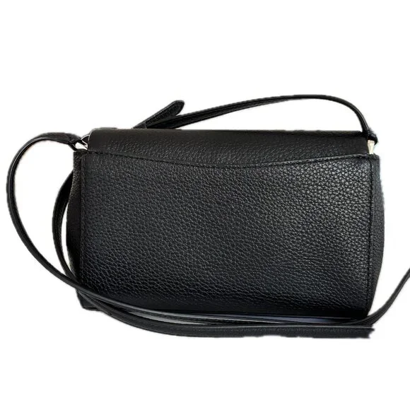 Kate Spade Leila Mini Zip Leather Crossbody Bag in Black NWT $329 - Picture 6 of 12